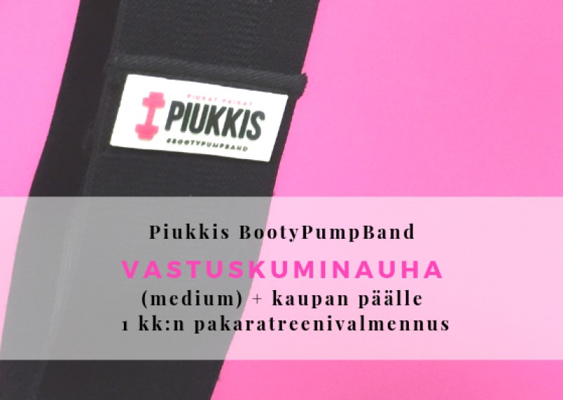 PIUKKIS BootyPumpBand -vastuskuminauha (musta - medium) ja pakaratreenivalmennus PIUKKIS BootyPumpBand -vastuskuminauha (musta - medium) ja pakaratreenivalmennus